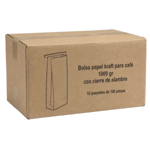 Bolsa de papel kraft para café 1 kg Sin recubrimiento Millar